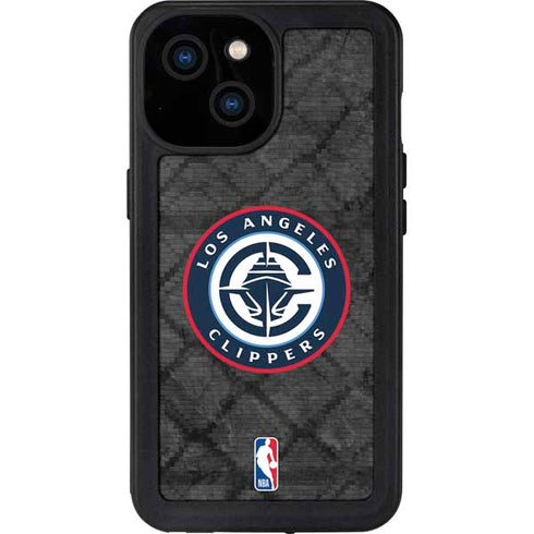 NBA Los Angeles Clippers Black Rust iPhone 15 Waterproof Case